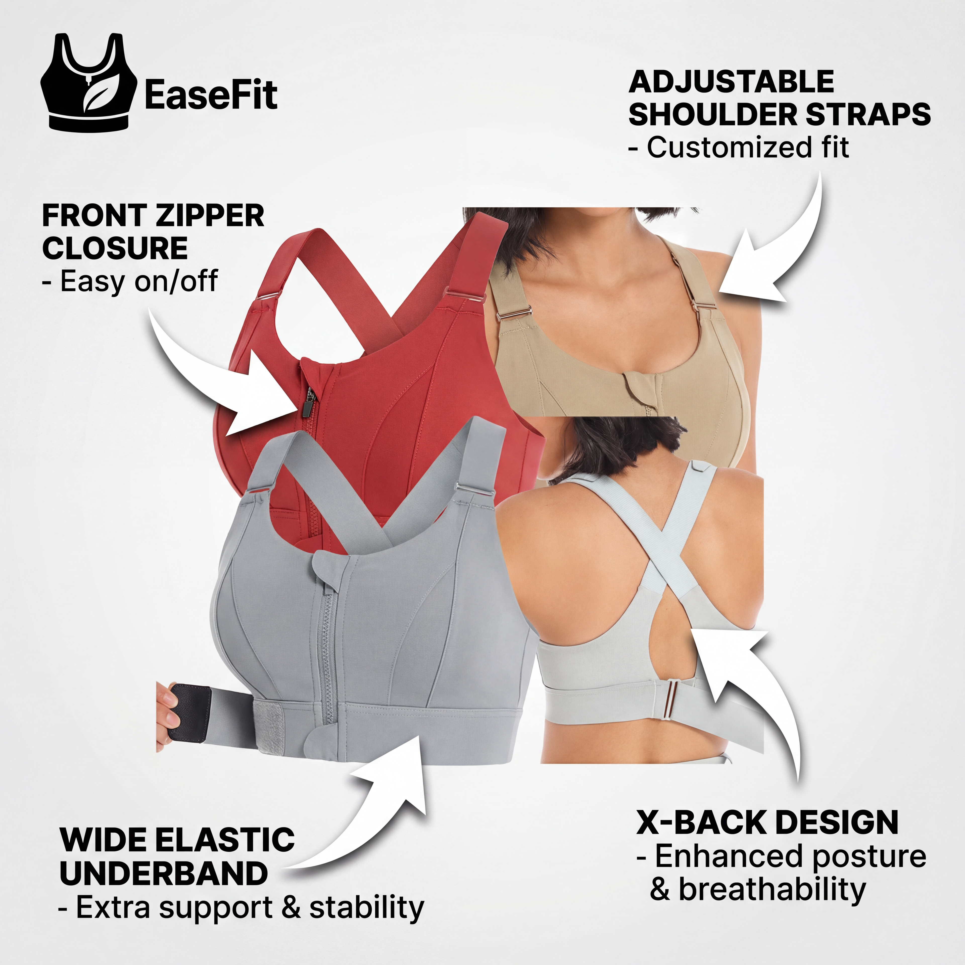 Adjustable Sports Bra for Active Women