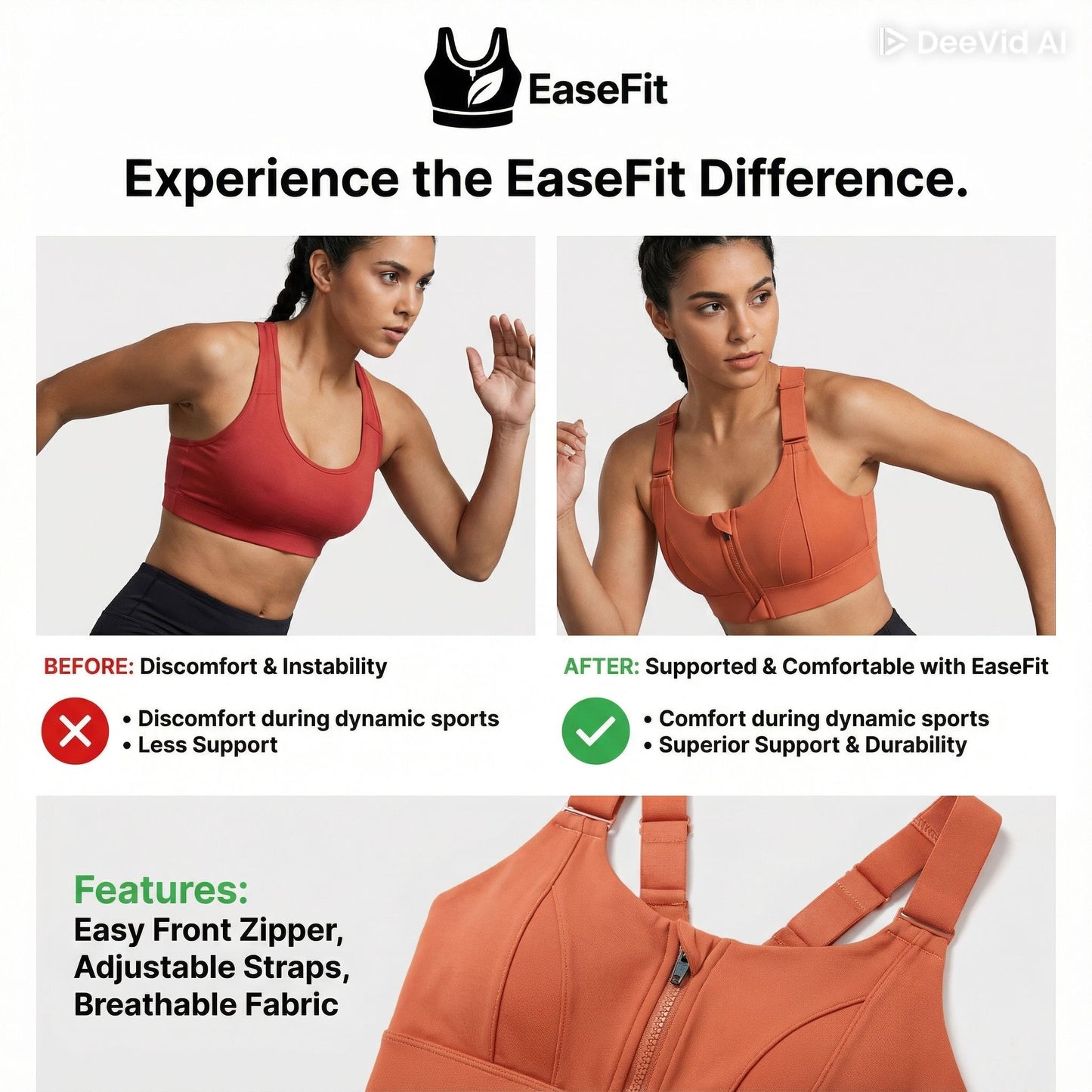 Adjustable Sports Bra for Active Women